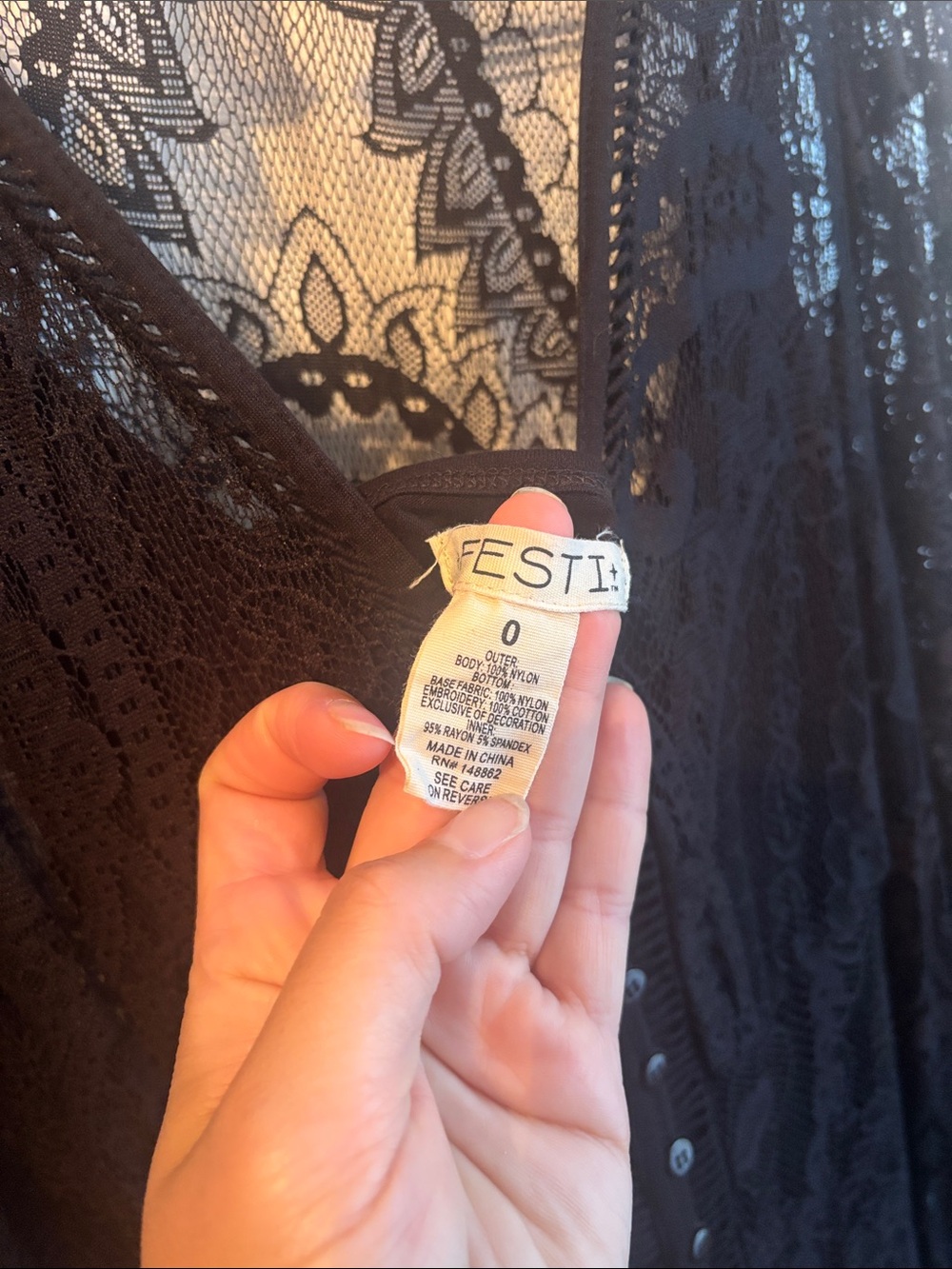 Black Lace Maxi Button-Front Dress - Picture 3 of 4